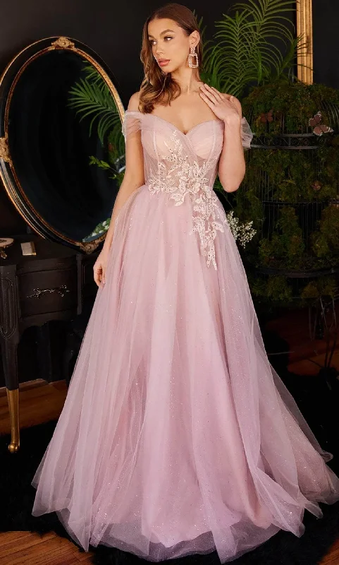 Cinderella Divine CD3394 - Rhinestones Lace Prom Gown