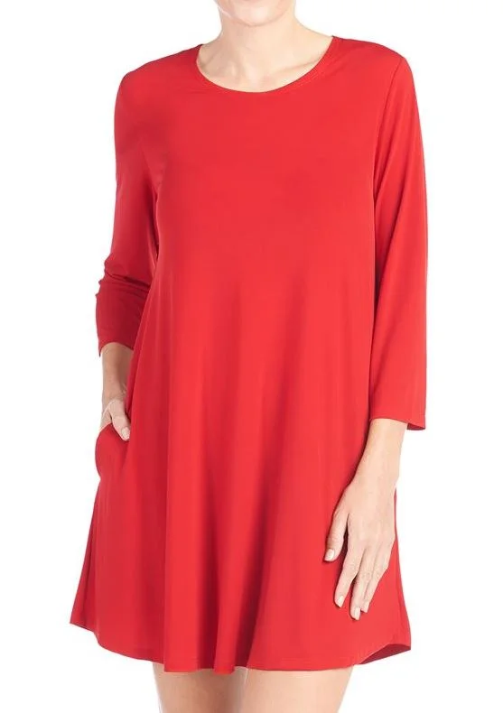 COCO & CARMEN ESSENTIAL TUNIC DRESS - RED