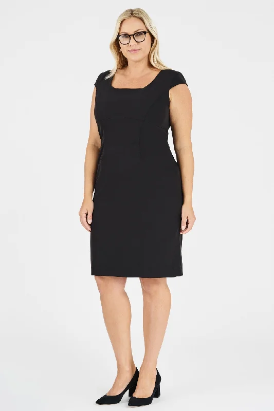 Ladies' Cap Sleeve Dress - Black