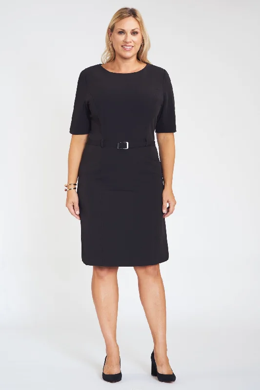 Ladies' Elbow Sleeve Dress - Black