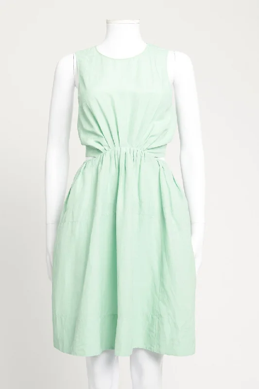 Pistachio Green Open Back Preowned Dress