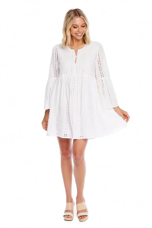 MUD PIE WHITE RAYLEE EYELET DRESS