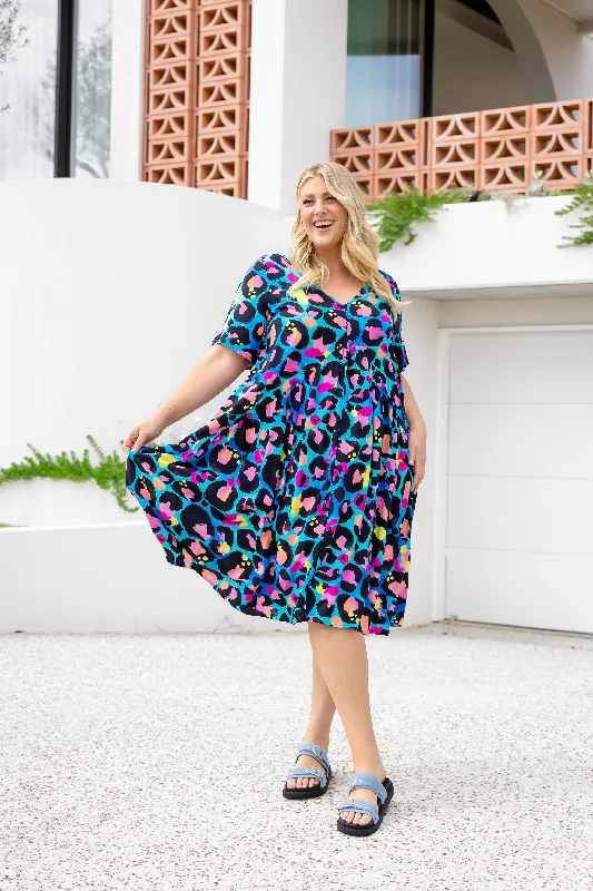 *PRE-ORDER* Peak Dress in Kasey Leopard by Kasey Rainbow