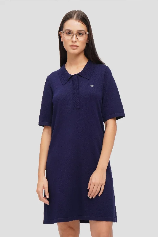 Polo Dress With Hidden Placket