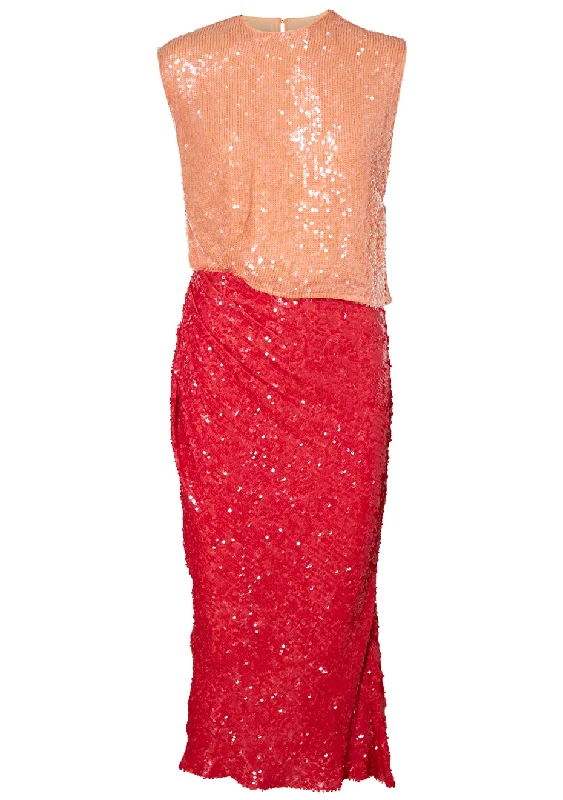 Rini Sequin Dress Red Multi