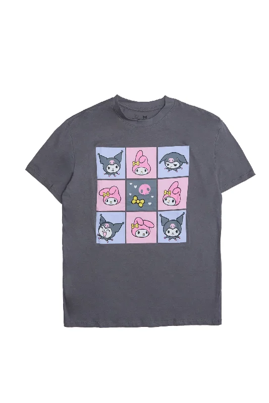 Kuromi And My Melody Graphic Relaxed Tee Boxy Fit Fitted Loose