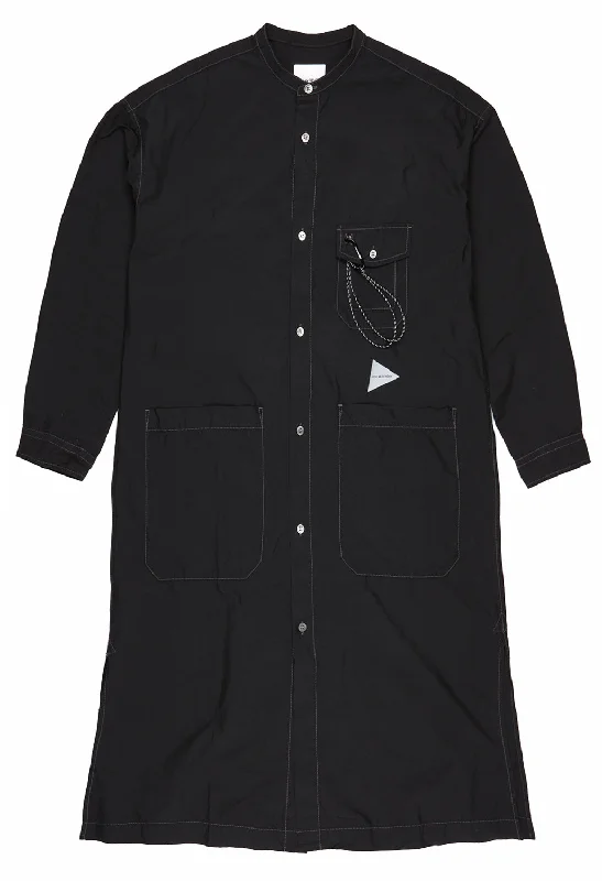 And Wander Women's CORDURA Typewriter Long Shirt - Black Terry Blend Velvet Blend Canvas Blend And Wander Women's CORDURA Typewriter Long Shirt - Black Terry Blend Velvet Blend Canvas Blend