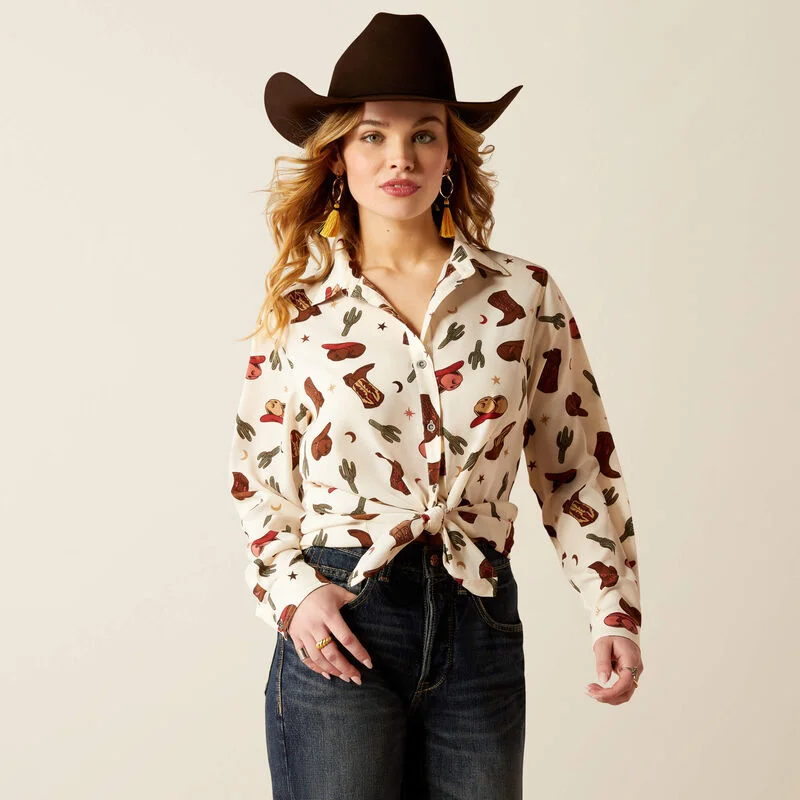 Ariat Women's Homestyle L/S Western Button Down Shirt in Cream Western Cowgirl Chenille Fabric Brocade Fabric Lace Fabric Ariat Women's Homestyle L/S Western Button Down Shirt in Cream Western Cowgirl Chenille Fabric Brocade Fabric Lace Fabric