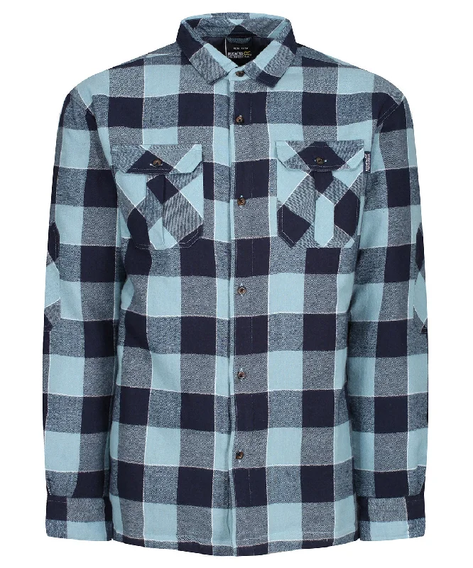 Blue - Shelford insulated check shirt Mesh Blend Leather Blend Suede Blend