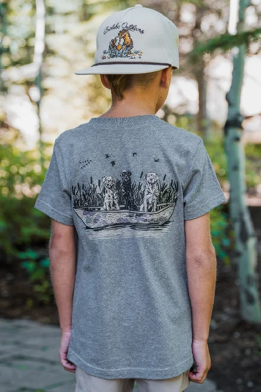 [Burlebo] Youth Dogs On Boat SS Tee Terry Blend Velvet Blend Canvas Blend