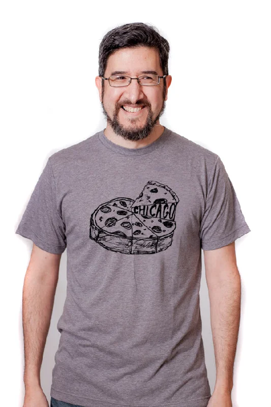 Chicago Pizza : Unisex Tee Silk Blend Satin Velvet