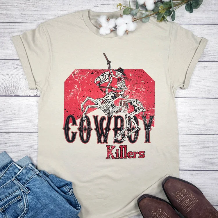 Cowboy Killers T-shirts Hooded Caped Shawl Collar