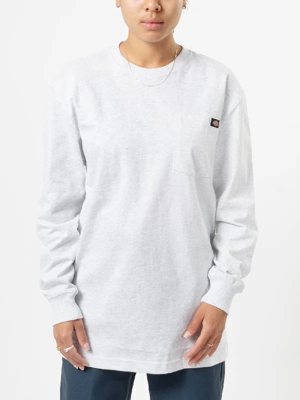 Heavyweight Pocket Long Sleeve T-Shirt Chenille Blend Fleece Blend Nylon Blend
