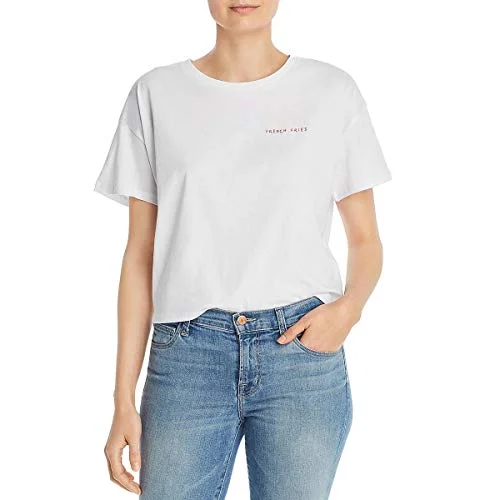 French Connection Women's Short Sleeve Crew Neck Graphic T-Shirt, White, M Mesh Fabric Canvas Fabric Denim Fabric French Connection Women's Short Sleeve Crew Neck Graphic T-Shirt, White, M Mesh Fabric Canvas Fabric Denim Fabric
