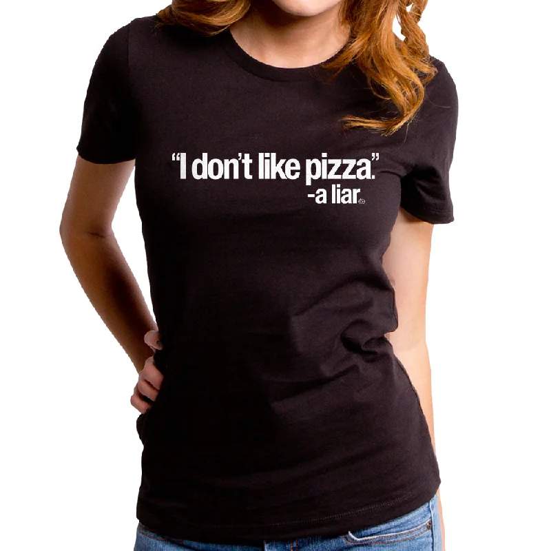 I Dont Like Pizza Women's T-Shirt Hooded Caped Shawl Collar