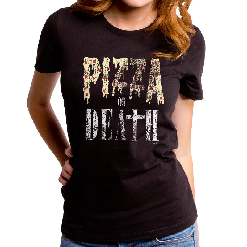 Pizza or Death Women's T-Shirt Boxy Fit Fitted Loose