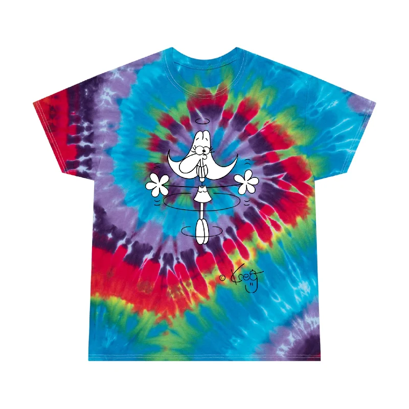 Happy Dancer,Tie-Dye Tee, Spiral Polka Dot Checkered Tartan