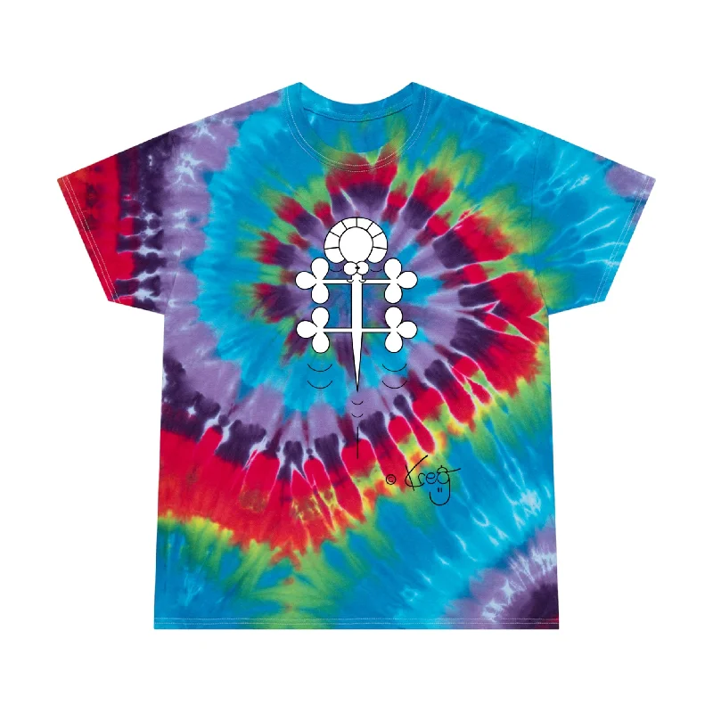 Leaping Lizard,Tie-Dye Tee, Spiral Basic T-Shirt Crew Neck Short Sleeve