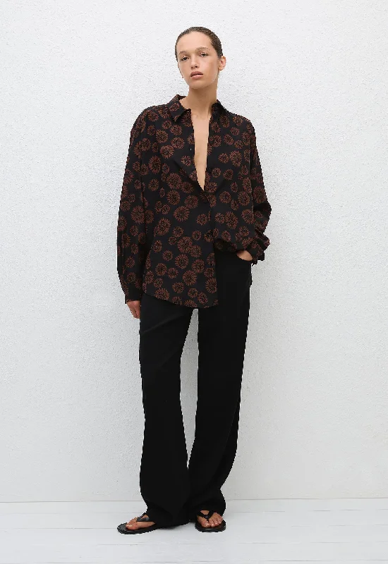 Long Sleeve Silk Shirt - Panama Zippered Buttoned Snapped