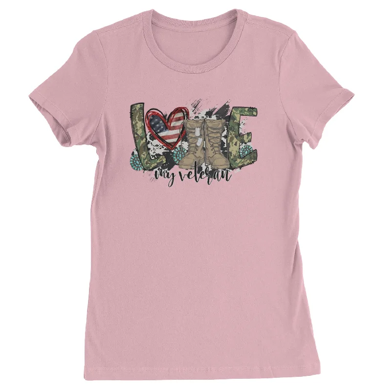 Love My Veteran Honor Veterans Day Womens T-shirt Ribbed T-Shirt High Neck Heavyweight Love My Veteran Honor Veterans Day Womens T-shirt Ribbed T-Shirt High Neck Heavyweight