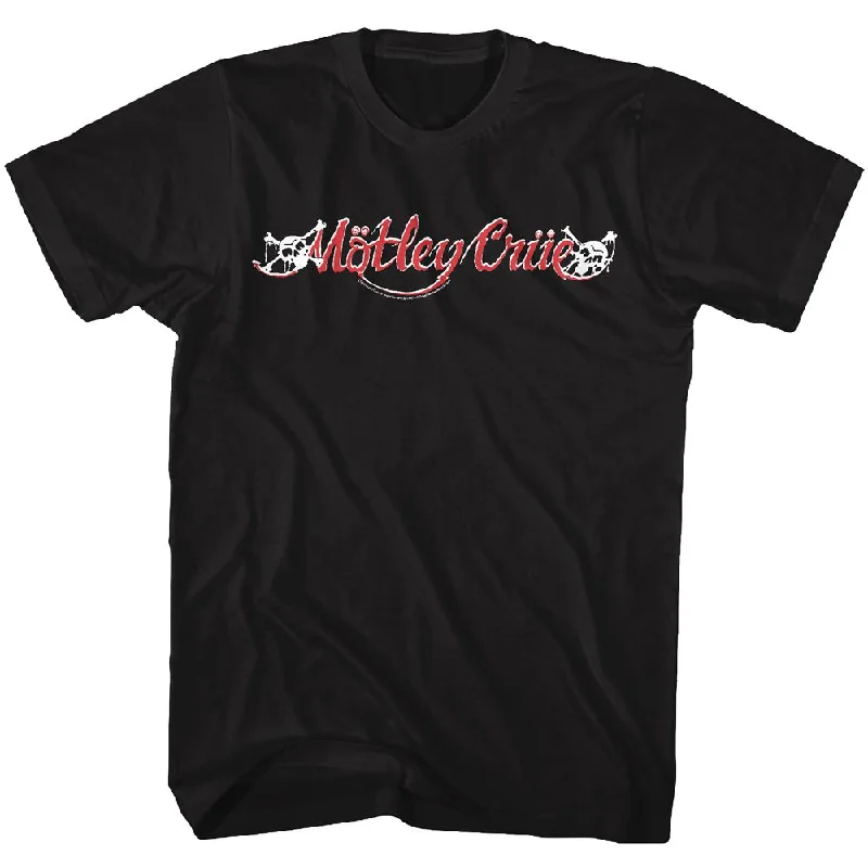 MOTLEY CRUE Eye-Catching T-Shirt, Logo Collared T-Shirt Boat Neck A-Line