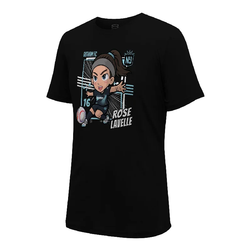 Unisex NJ/NY Gotham Rose Lavelle Chibi Black Tee Casual Formal Business