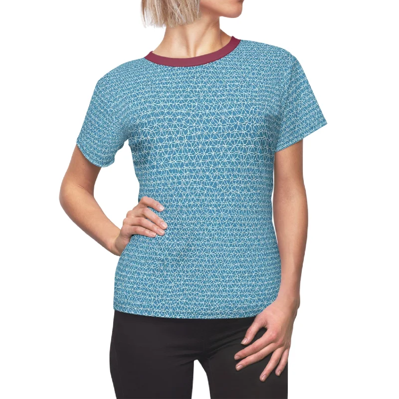 Positive Web (BKS)🌊Women's Cut & Sew Tee Thin T-Shirt Open Front Quick Dry