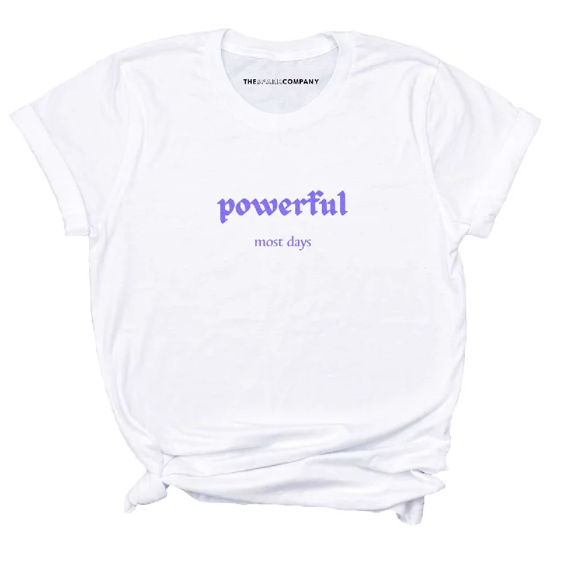 Powerful Most Days Feminist T-Shirt Polka Dot Checkered Tartan