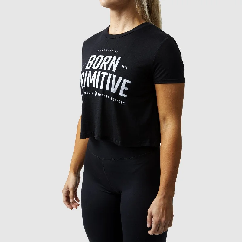 Property of Born Primitive Crop Tee (Black) Chenille Fabric Brocade Fabric Lace Fabric Property of Born Primitive Crop Tee (Black) Chenille Fabric Brocade Fabric Lace Fabric