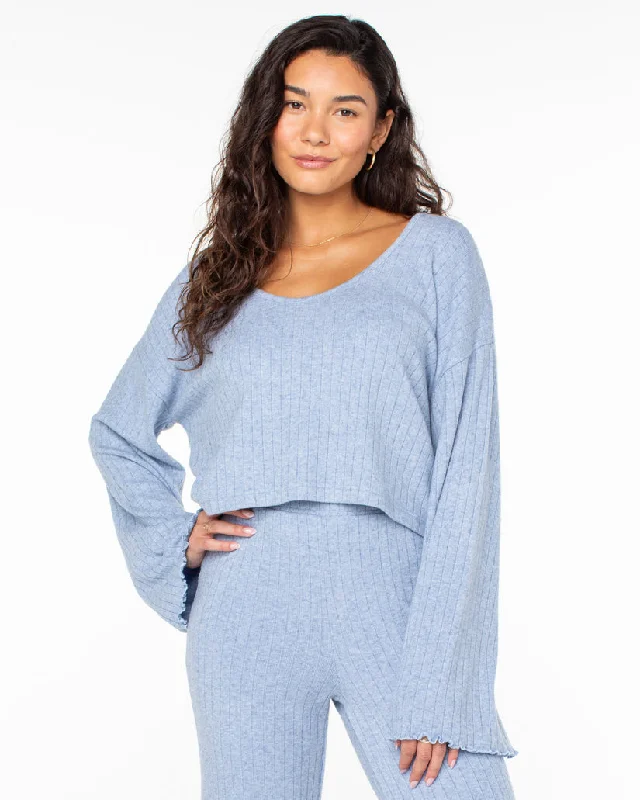 Roxy Sandy Coast L/S Shirt-Infinity Blue Striped Floral Plaid