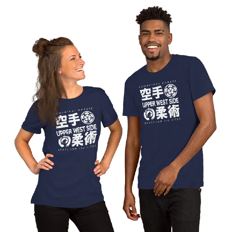 Short-Sleeve Unisex T-Shirt (Bella) - White Logo - Front Only Asymmetrical Pockets Print Short-Sleeve Unisex T-Shirt (Bella) - White Logo - Front Only Asymmetrical Pockets Print