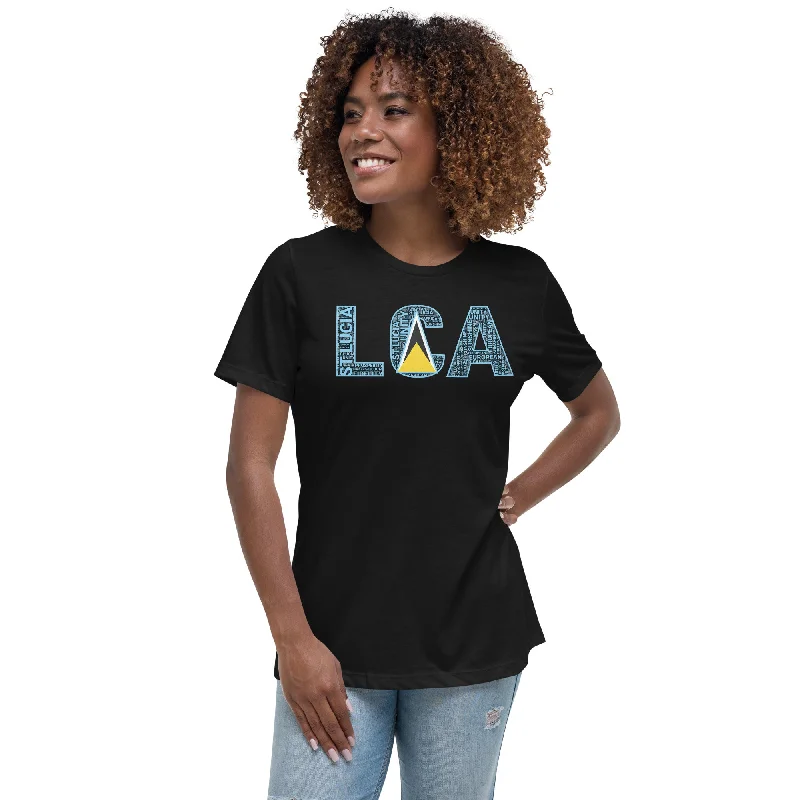 St. LUCIA Women's Relaxed T-Shirt Hooded Caped Shawl Collar
