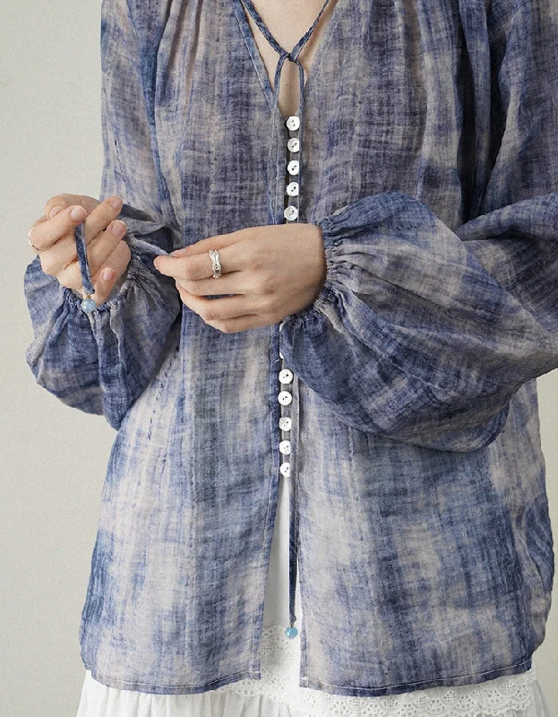 Summer Dyed V-neck Long Sleeve Linen Shirt Rayon Fabric Velvet Fabric Corduroy Fabric Summer Dyed V-neck Long Sleeve Linen Shirt Rayon Fabric Velvet Fabric Corduroy Fabric