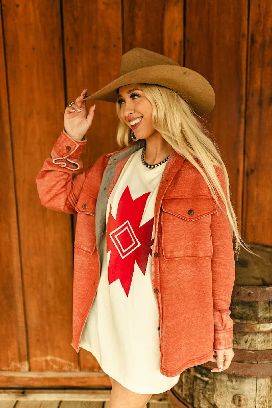 Texas True Threads The Asher Aztec Tee Zippered Front Buttoned Front Snap Front