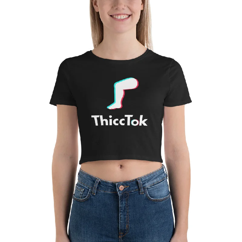 ThiccTok Women’s Crop Tee Chenille Blend Fleece Blend Nylon Blend