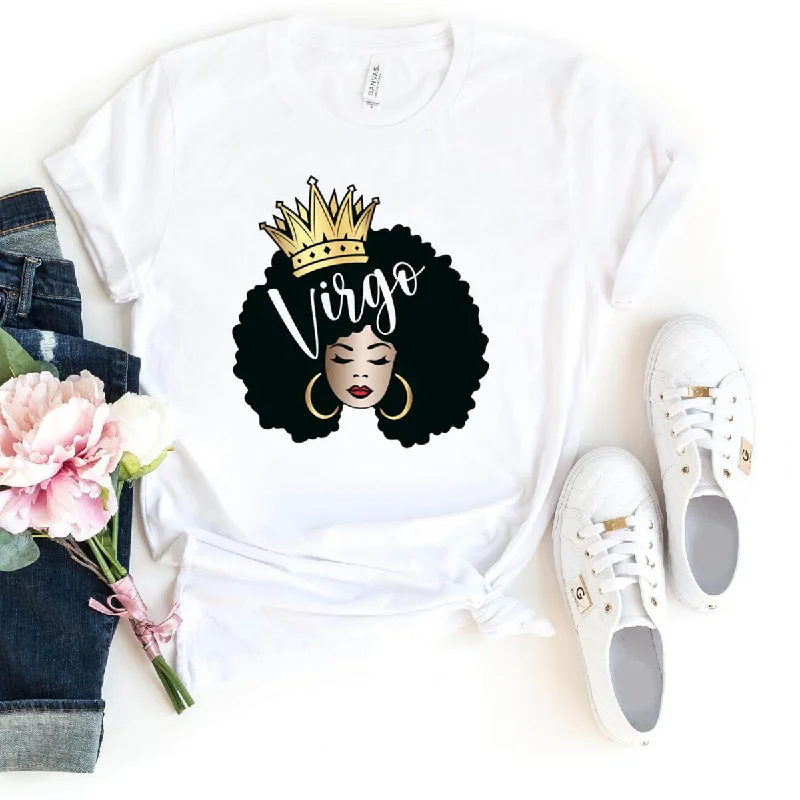 Virgo Queen Zodiac Shirt - Custom Birthday T-Shirt Cozy Warm Stylish