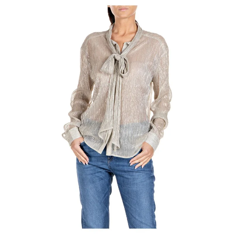 Replay Women's Shirt in Tulle With Lurex Platinum Cotton Fabric Linen Fabric Terry Fabric Replay Women's Shirt in Tulle With Lurex Platinum Cotton Fabric Linen Fabric Terry Fabric