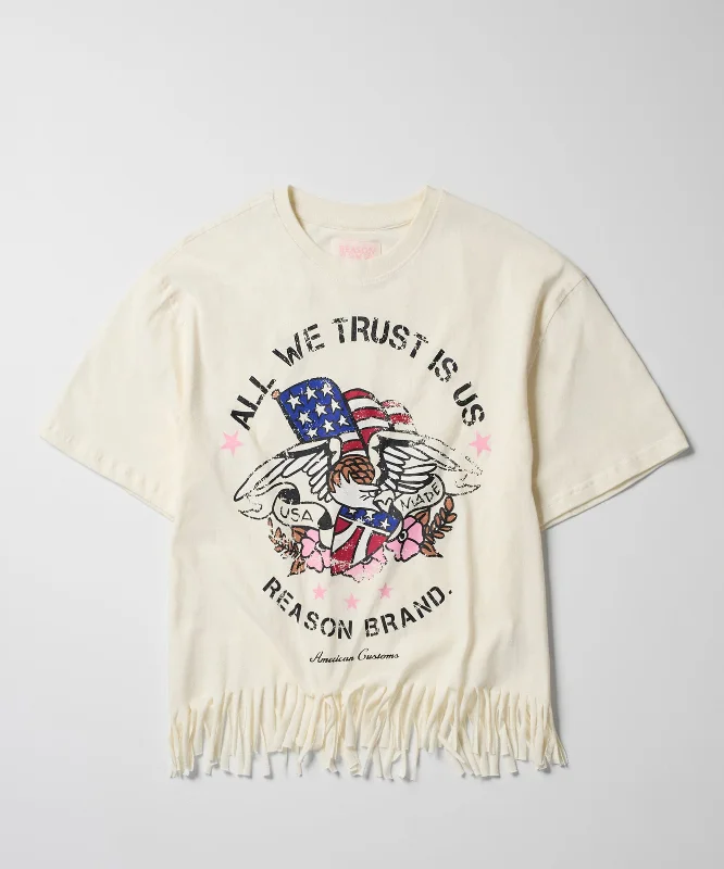 Women All We Trust Baby Short Sleeve Tee - Cream Oversized T-Shirt Spandex breathable Women All We Trust Baby Short Sleeve Tee - Cream Oversized T-Shirt Spandex breathable