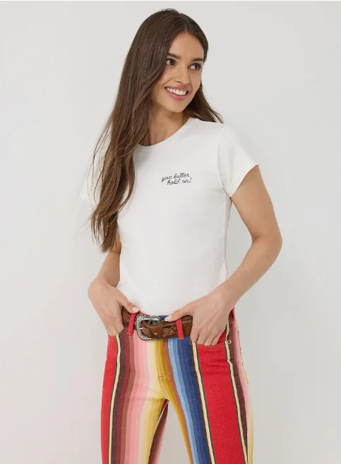 Wrangler X Women's Lainey Wilson White Better Hold On Shrunken Band Tee 112360650 Satin Blend Silk Blend Wool Blend Wrangler X Women's Lainey Wilson White Better Hold On Shrunken Band Tee 112360650 Satin Blend Silk Blend Wool Blend