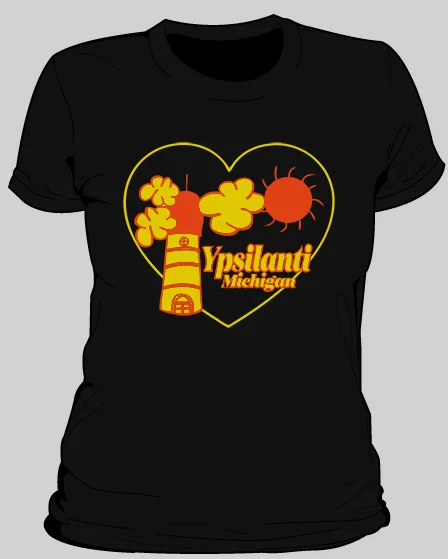 Ypsilanti Cartoon Women's T-Shirt Zippered Front Buttoned Front Snap Front