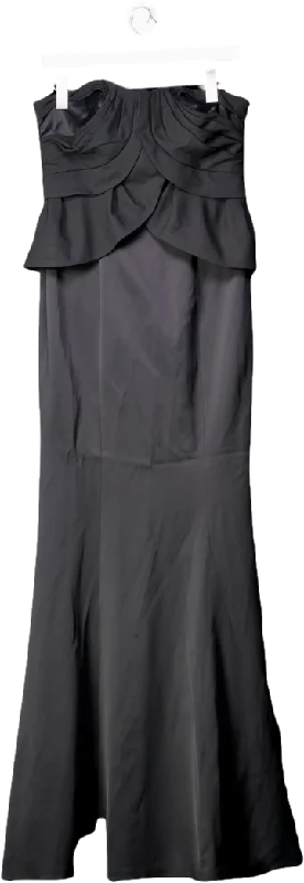 Coast Black Nahla Satin Maxi Dress UK 10 Chic Off-Shoulder Maxi Dress
