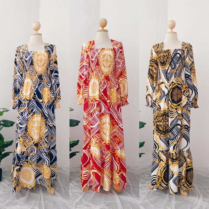 Smocked Maxi Dress- Pond Fashionable Printed Maxi Dress