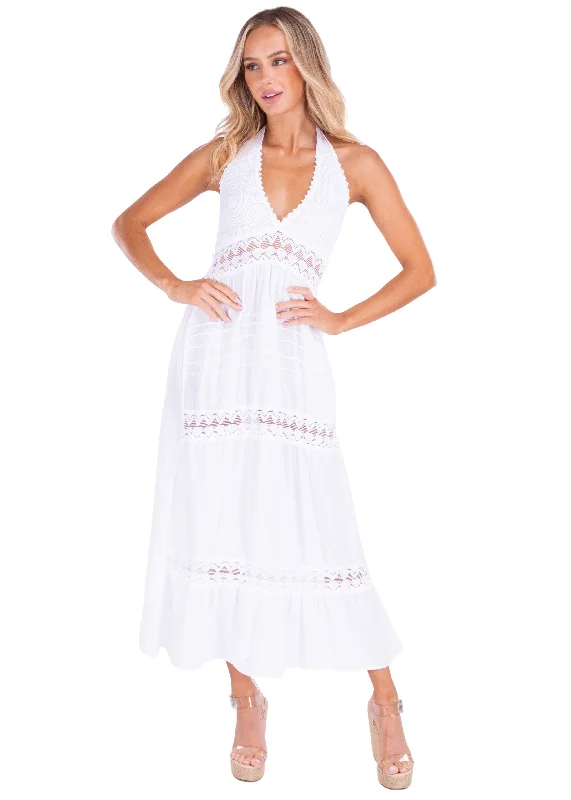'Daphne' Halter Maxi Dress Fashionable High-Waist Maxi Dress