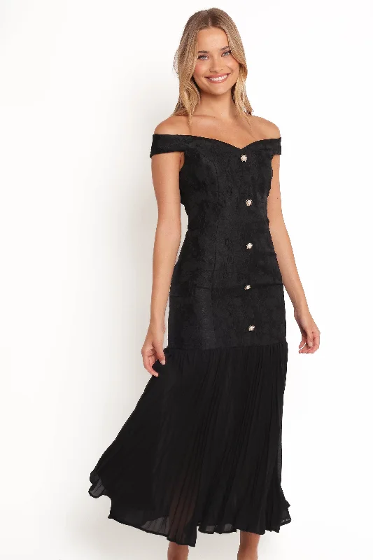 Evelina Maxi Dress - Black Comfortable T-Shirt Maxi Dress
