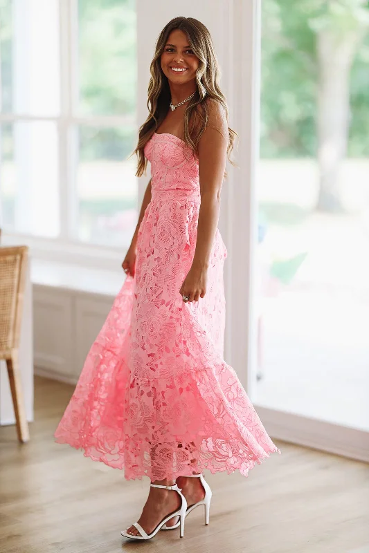 Exceeding Your Expectations Maxi Dress - Pink Stylish A-Line Maxi Dress