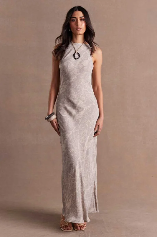 Inara Reversible Shadow Grey Maxi Dress Comfortable Flowy Maxi Dress