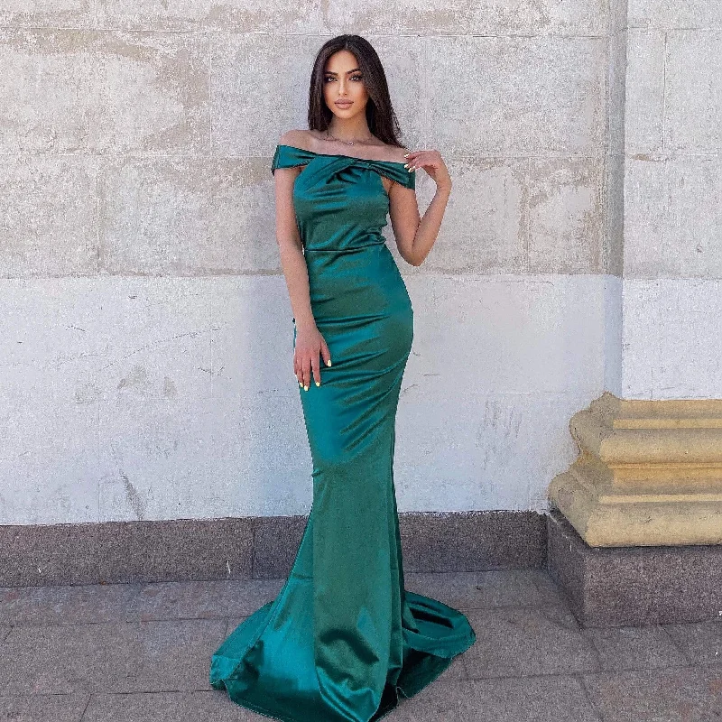 Jaslene  Backless Satin Evening Maxi Dress Cozy Knit Maxi Dress