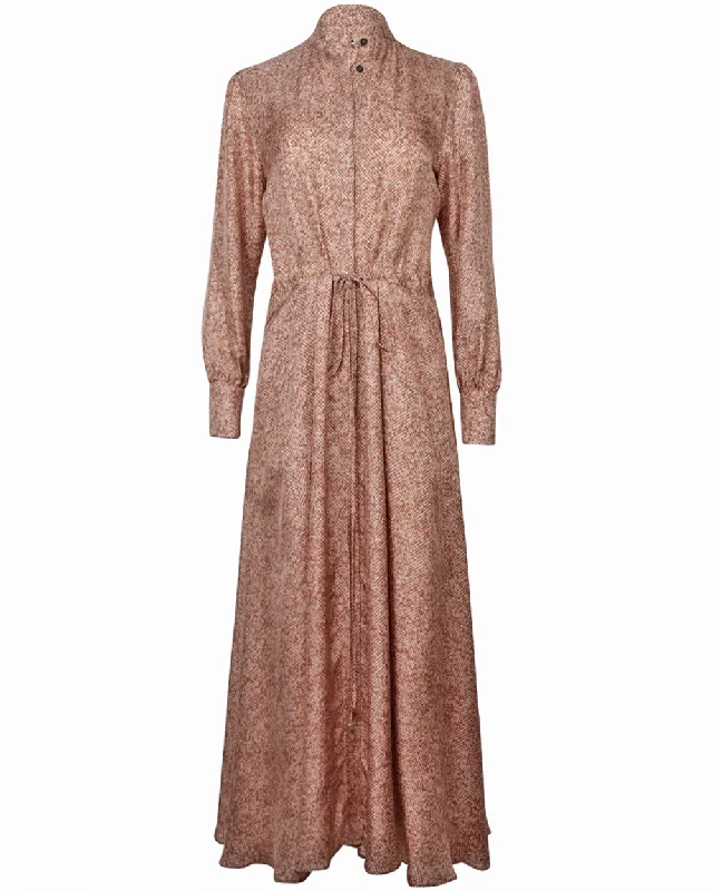 Rose Geometric Print Maxi Dress Trendy Short Sleeve Maxi Dress