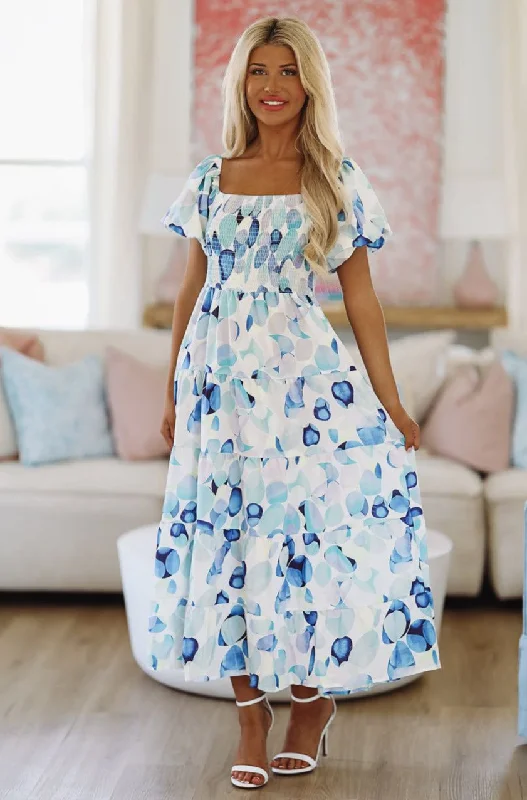 Secret in Love Floral Maxi Dress - Blue Fashionable Printed Maxi Dress