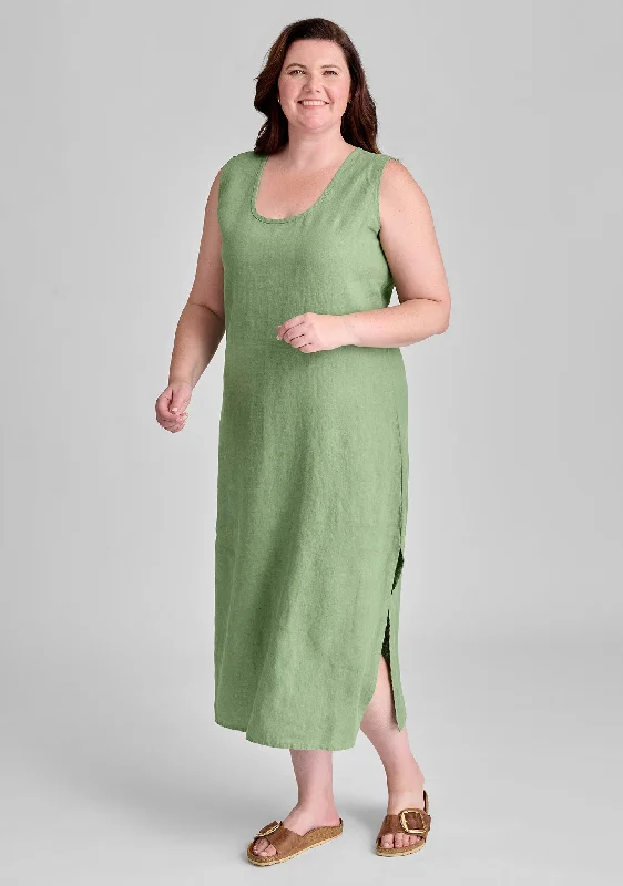 Slipster - Linen Maxi Dress - FINAL SALE Chic Off-Shoulder Maxi Dress